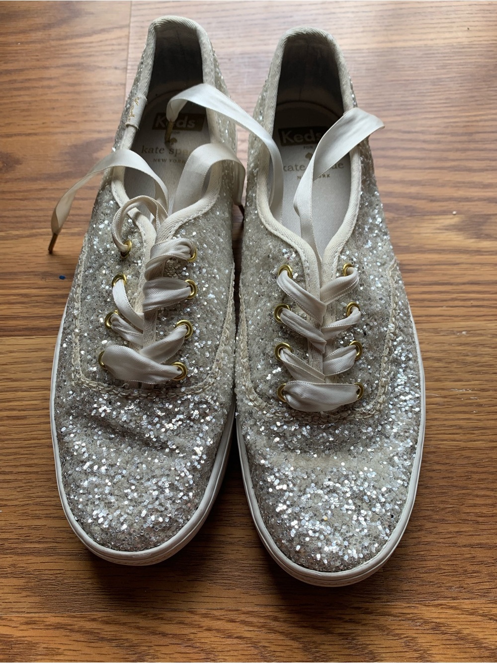 kate spade Keds Glitter Lace-Up Sneakers Chunky Women Size 7.5 Fashion